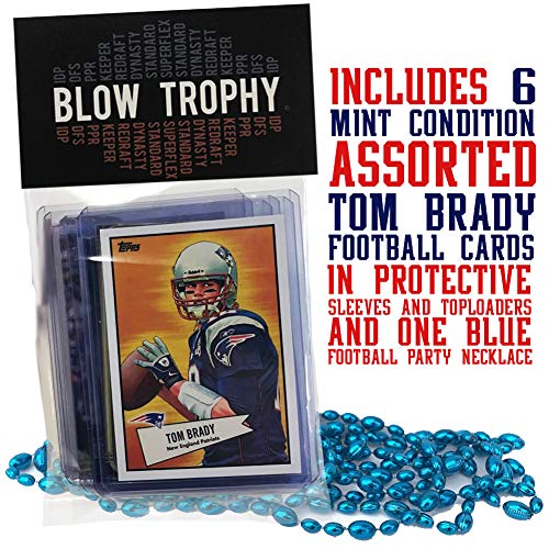 Tom Brady Football Card Bundle, Set of 6 Assorted New England Patriots and Michigan Wolverines Mint Football Cards of Quarterback GOAT Super Bowl Champion Tom Brady, Protected by Sleeve and Toploader