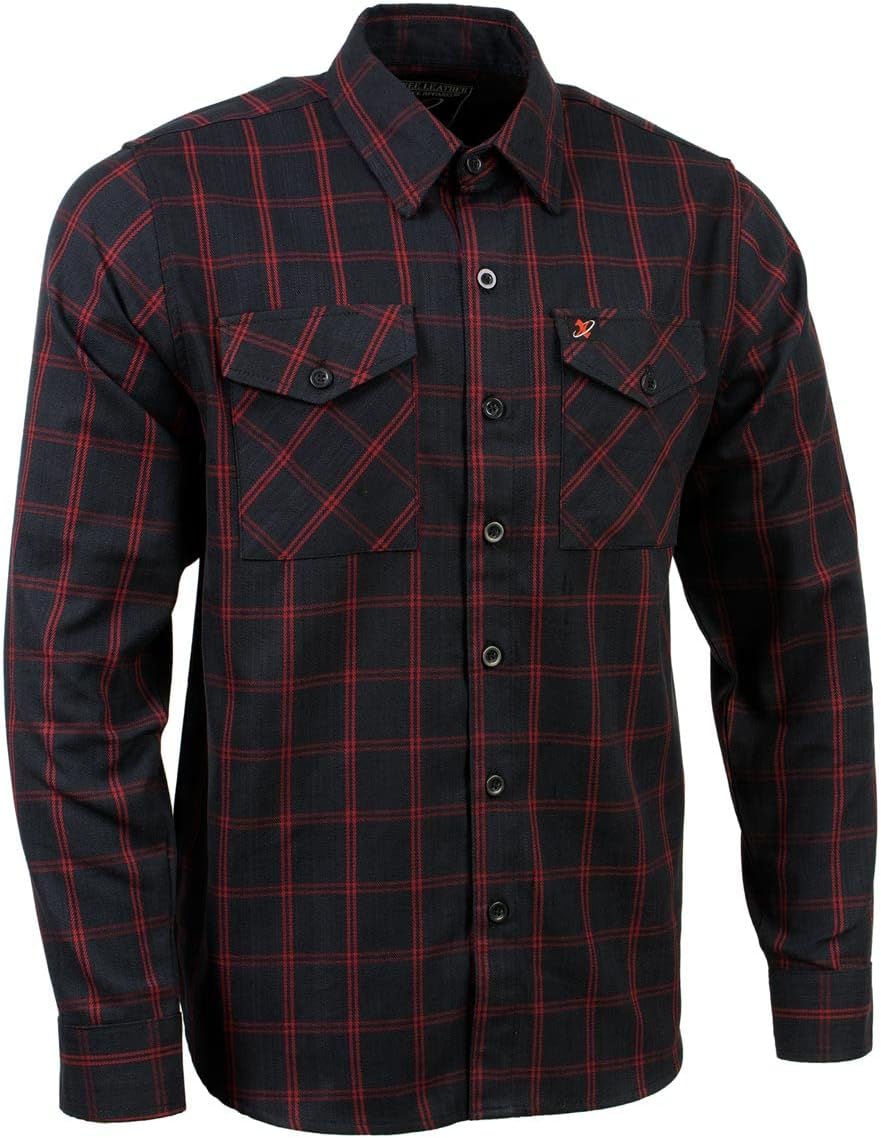 Milwaukee Leather MNG11665 Men's Black and Red Long Sleeve Cotton Flannel Shirt