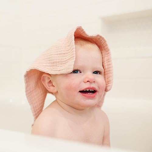 Miniatura 5 de Konssy Paquete de 7 paños de muselina para bebé, 100% algodón, paños de baño suaves y absorbentes y paños para eructos para niños recién nacidos,