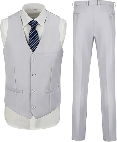 Miniatura 4 de Trajes de 3 piezas para hombre, conjunto de traje de boda ajustado, para padrinos de boda, traje de graduación, esmoquin, negocios, formal, casual