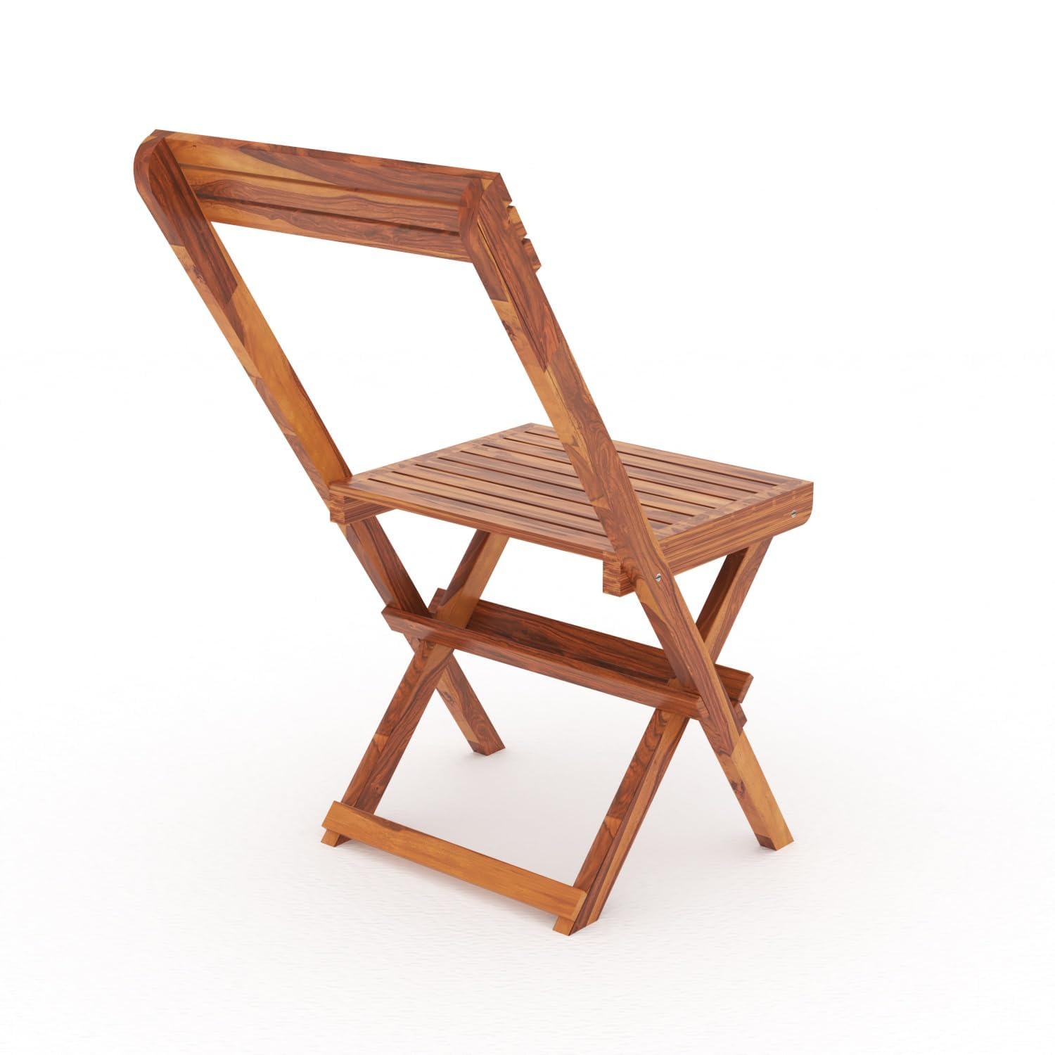 Wood Folding Chair | Foldable Easy Chair Comfort Chair for Living Room Bedroom Hall Home Wooden Furniture for Balcony Garden Indoor Outdoor (Coffee Color) 2
