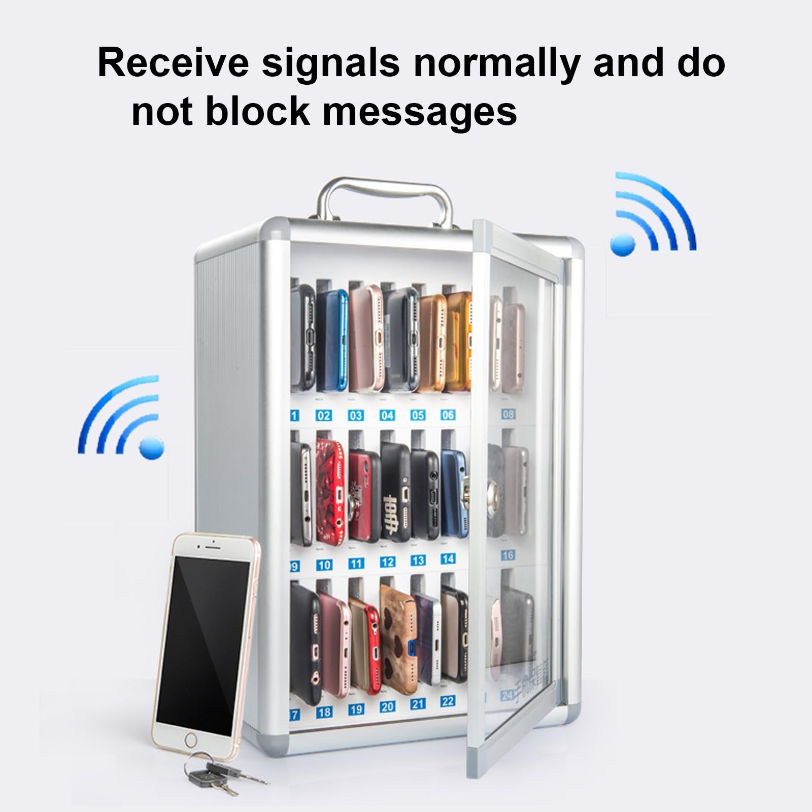 Phone Locker, Portaoggetti Per La Gestione Del Cellulare, Con Una Comoda Maniglia, Resistente Alle Cadute e Alla Pressione, Adatto a Fabbriche, Scuole e Aziende(26.5 * 19 * 38.5cm)