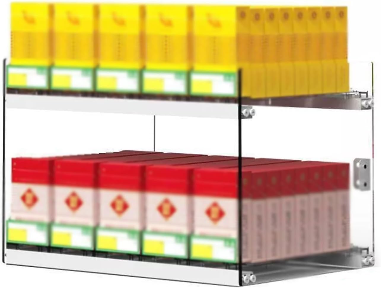 Retail Cigarette Pusher Pack Display Holder，Cigarette Display Rack Shelf, Acrylic Wall Mounted Display Cabinet, Auto Cigarette Pusher Cigarette Display Holder, for Supermarkets,Retail Stores, Bars.(Si