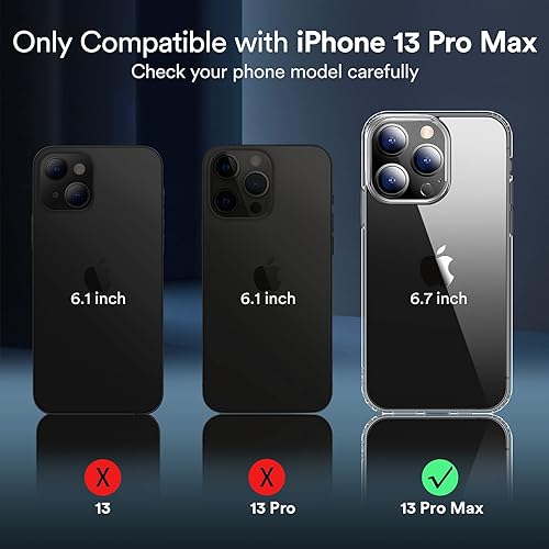 Miniatura 2 de Funda transparente compatible con iPhone 13 Pro Max 2021, transparente, sin amarillamiento, a prueba de golpes, funda protectora delgada