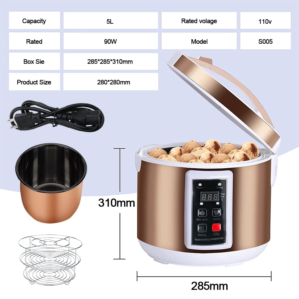 Xeternity-Made 5L Black Garlic Fermenter Full Automatic Intelligent Control Garlics Maker Multiple Clove Garlic DIY Cooker