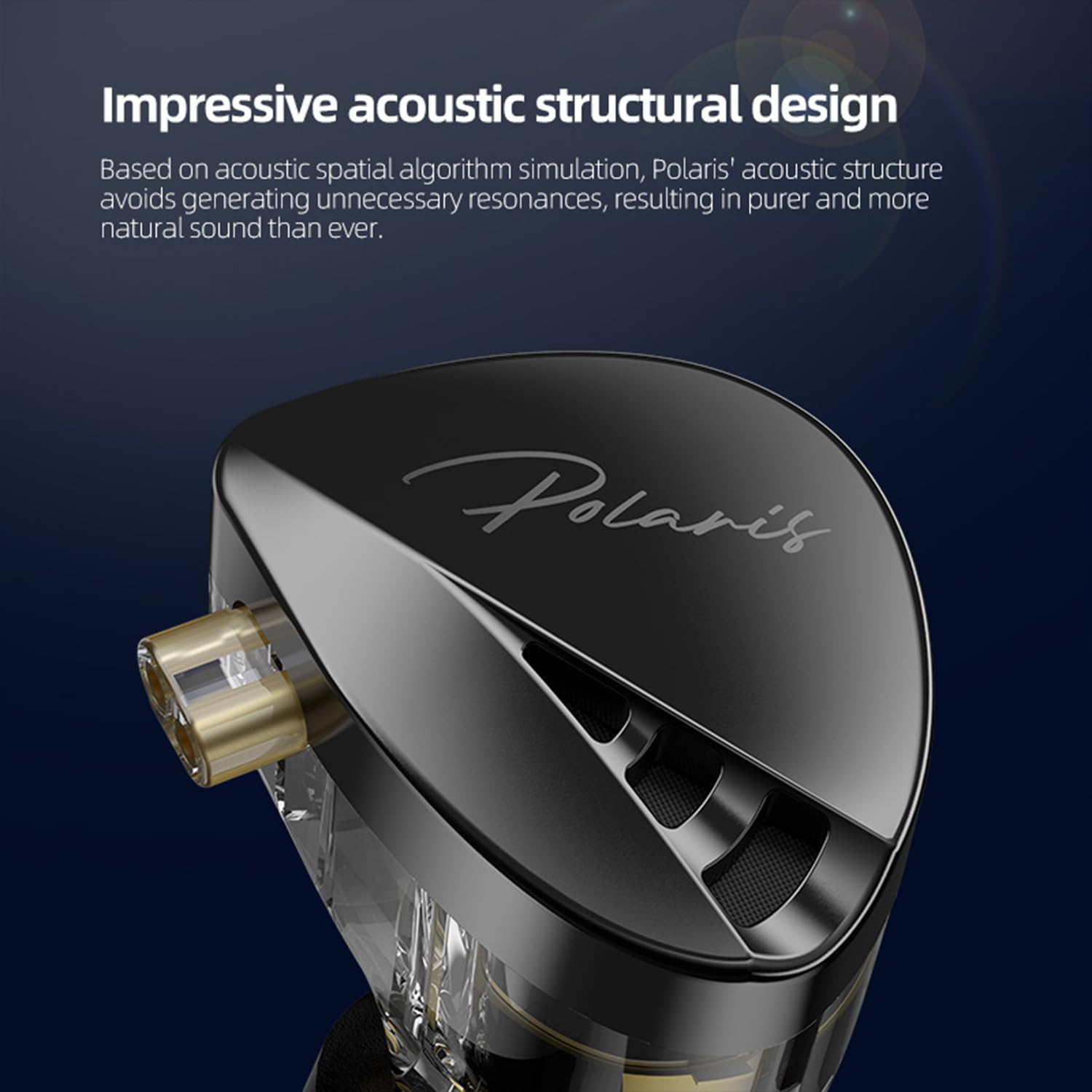 CCA Polaris Écouteurs intra-auriculaires réglables 4 tons pour moniteur IEM dynamique, écouteurs stéréo HiFi avec câble détachable à 2 broches