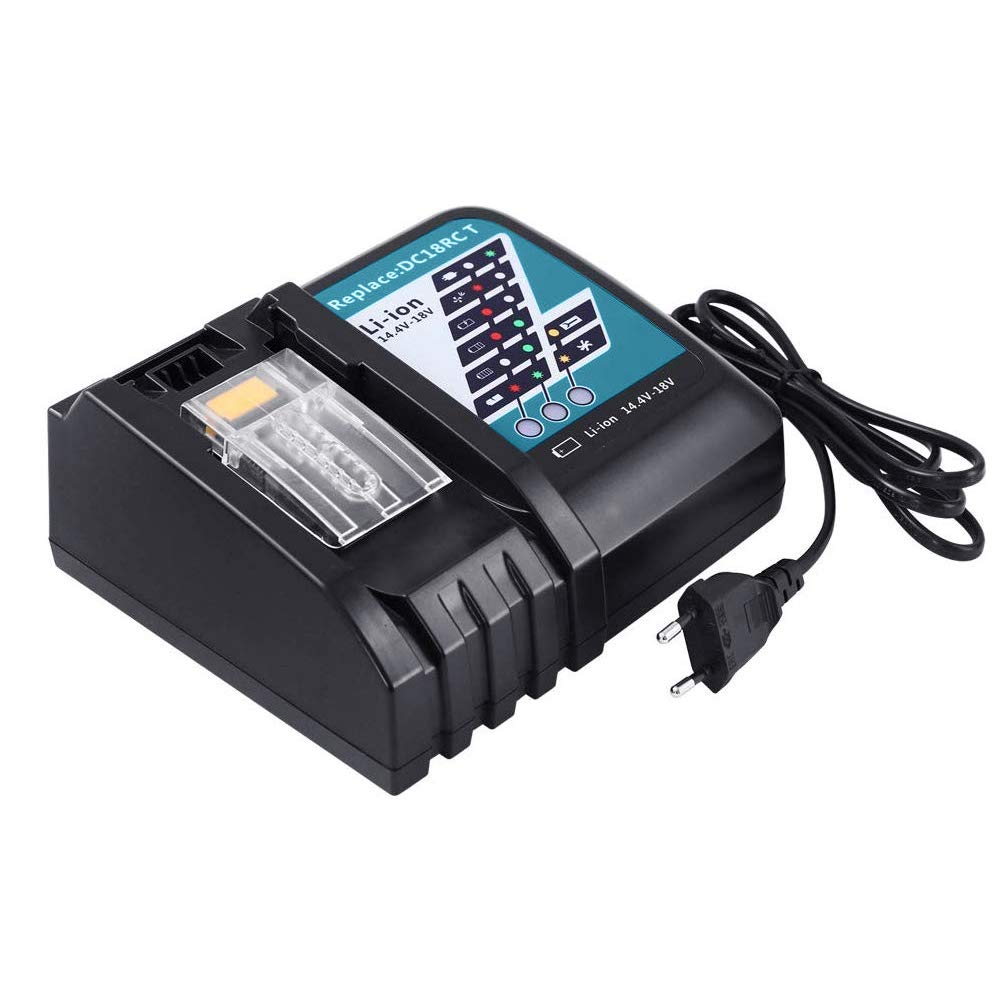 DOSCTT DC18RC 7A Cargador rápido Reemplazo para Makita Batería de 14.4V-18V BL1850B BL1830 BL1840 BL1850 BL1860 BL1430 BL1440 BL1450 Baterías