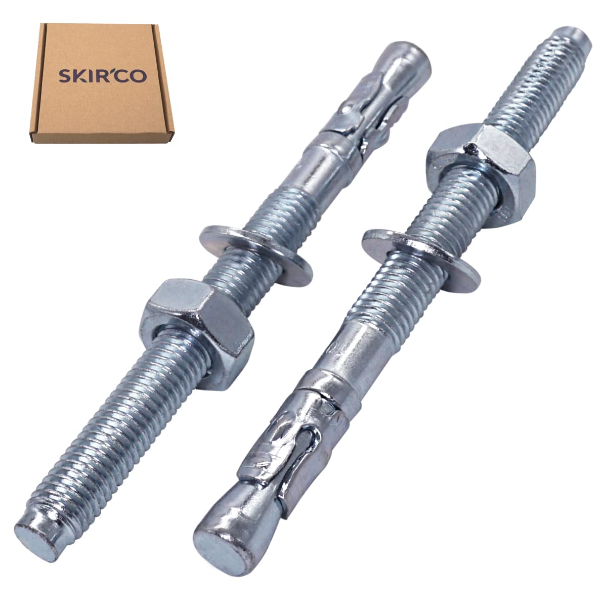 SKIR'CO Wedge Anchors M8 x 115 mm, Silver, 10 pcs, Steel, Concrete Expansion Anchor - Image 2