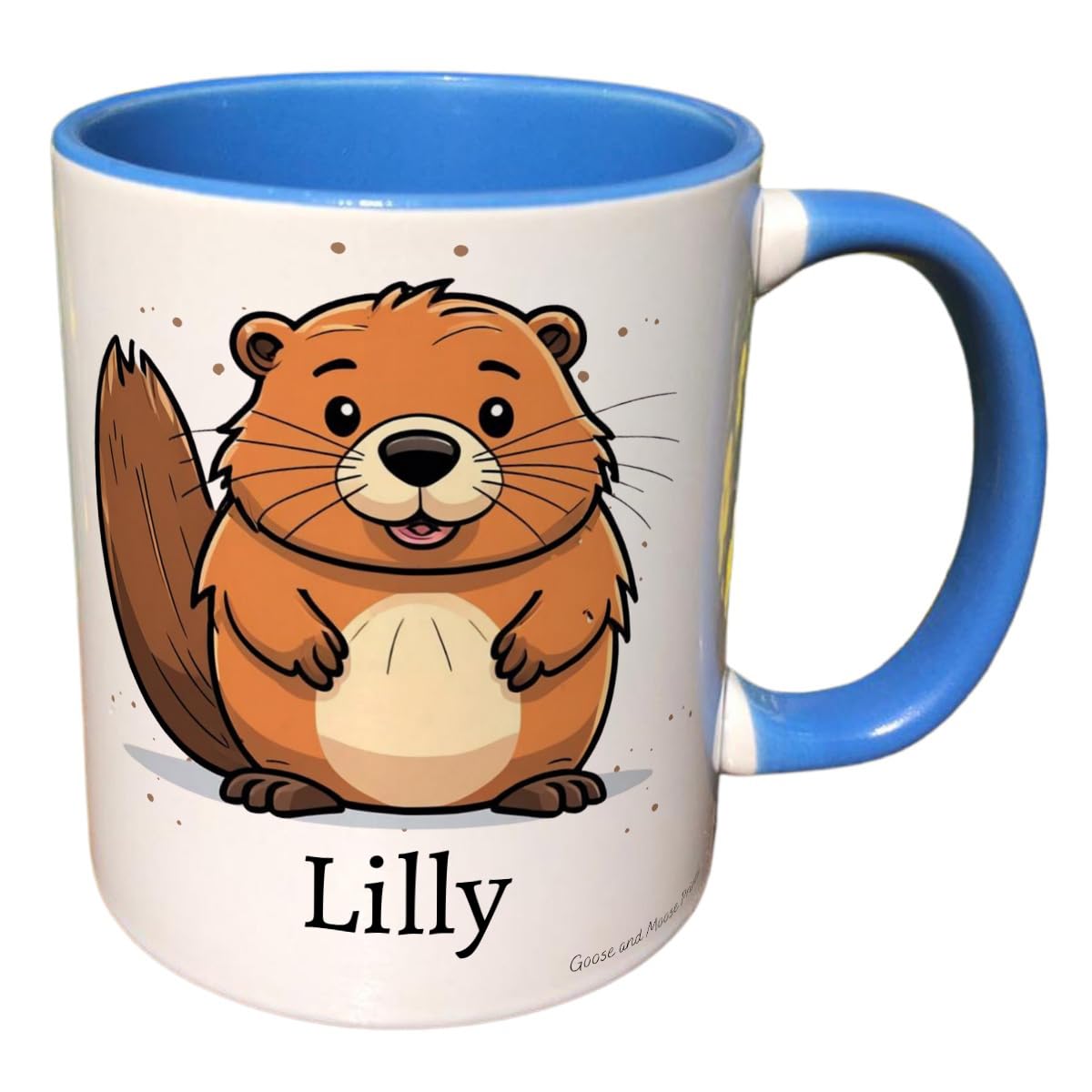 Personalised Beaver Mug, Gift for Wildlife Spotter, Thank you Present for Beaver Lover, Housewarming Coffee Cup, Country Kitchenware (Red)