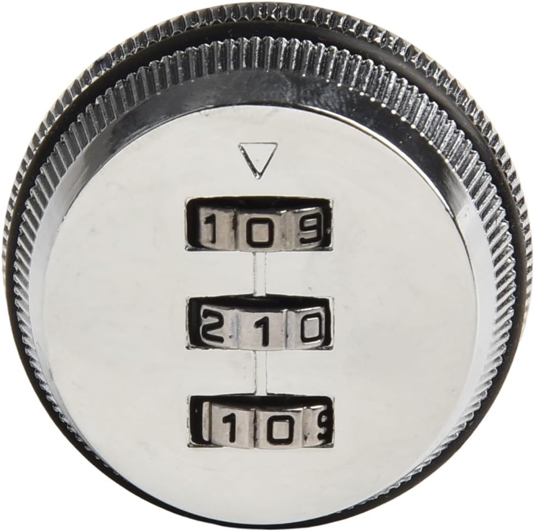 3 Digit Combination Lock for Cabinet Drawer, Resettable Zinc Alloy Lock Box for Locker, Tool Box, Caravan, Boat - Secure Storage Solution (Black)(Silver)