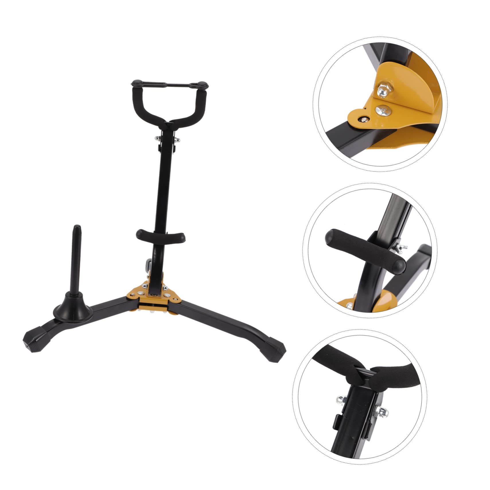 Totority Saxophone Stand Wall Mount Sax Rack Iron Saxophone Bracket Easy to Use Foldable Saxophone Stand for Home
