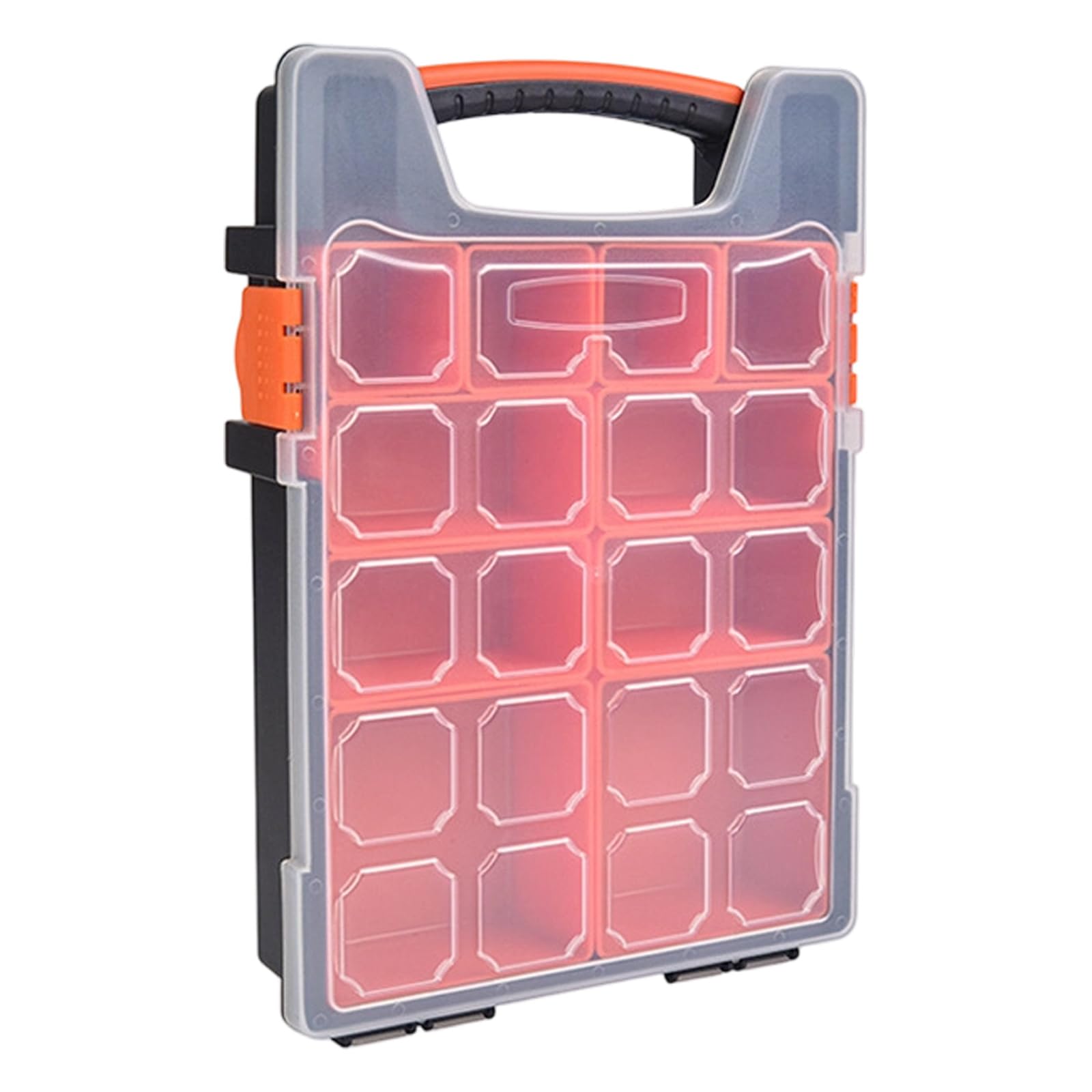 Tsophreniq Sturdy Pp Compartment Storage Box With Secure Latches Parts Storage Container For Workshop And Home Organization Transparent Parts Container