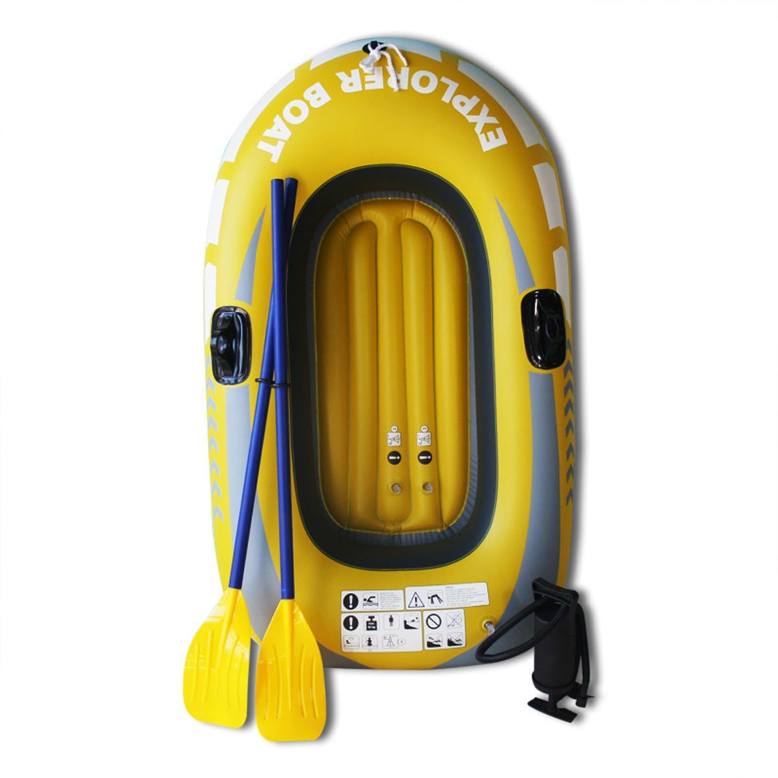 Qianly Bateau Gonflable, Kayak Gonflable avec Supports de Rames, Embarcation Flottante en PVC pour Activités Nautiques en Extérieur (Lacs, étangs).