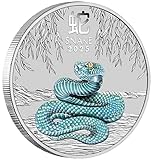 Silbermünze 0,5 1/2 oz Lunar III Jahr der Schlange 2025 Farbe Perth Mint 999 Silber Münze