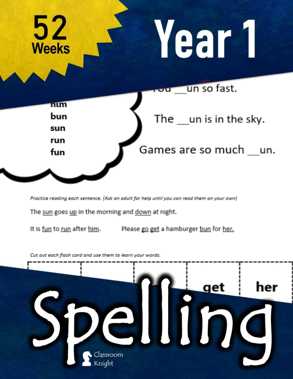 Year 1 Spelling: 52 Weeks of Spelling - Vocabulary Sentences (with Answer Key) – High Frequency Sight Words (Flash Cards Included) : Comprehensive ... Vocab, & Reading): Year 1 (Ages 5-6)