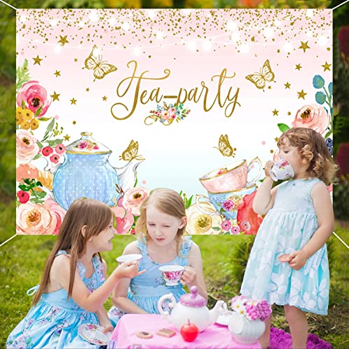 Fondo fotográfico floral rosa 7x5ft para fiesta té miniatura 2