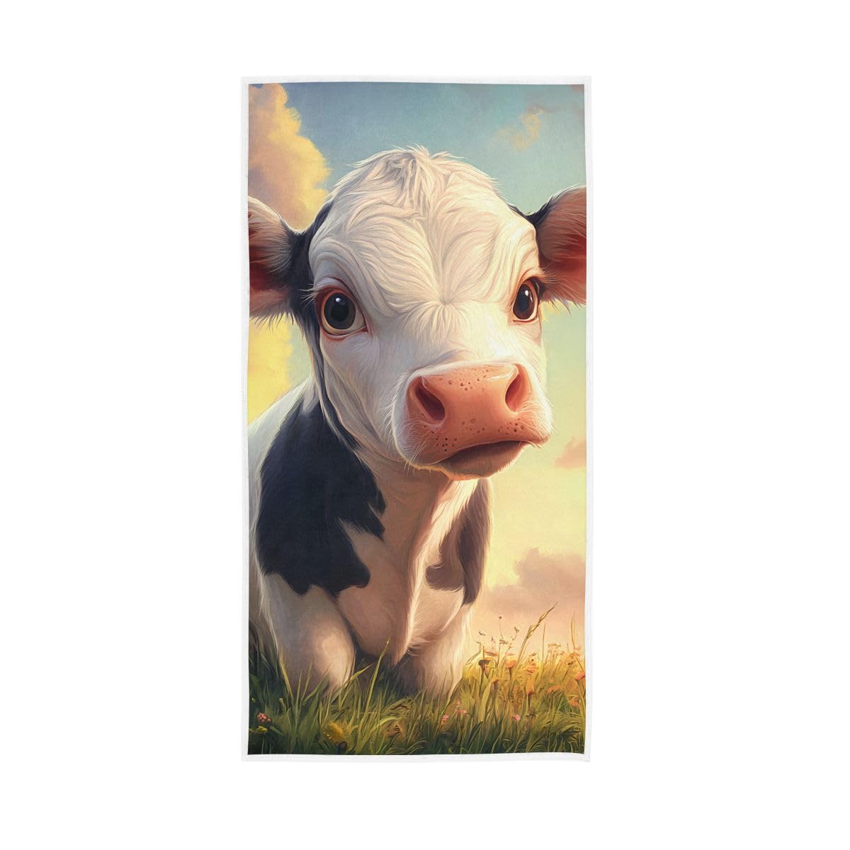 LSRCPD Cute Farm Cow Hand Towels and Washcloths for Bathroom, Hand Towel for Bathroom, Travel, Camp, Hotel, Spa 15 x 30 Inches