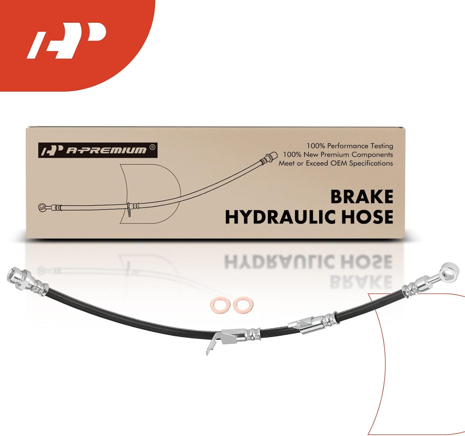 A-Premium Front Passenger Brake Hydraulic Hose Compatible with Hyundai and Kia Models - Entourage 2007-2009, Sedona 2006-2012 2014 - Replace# 587324D000DS