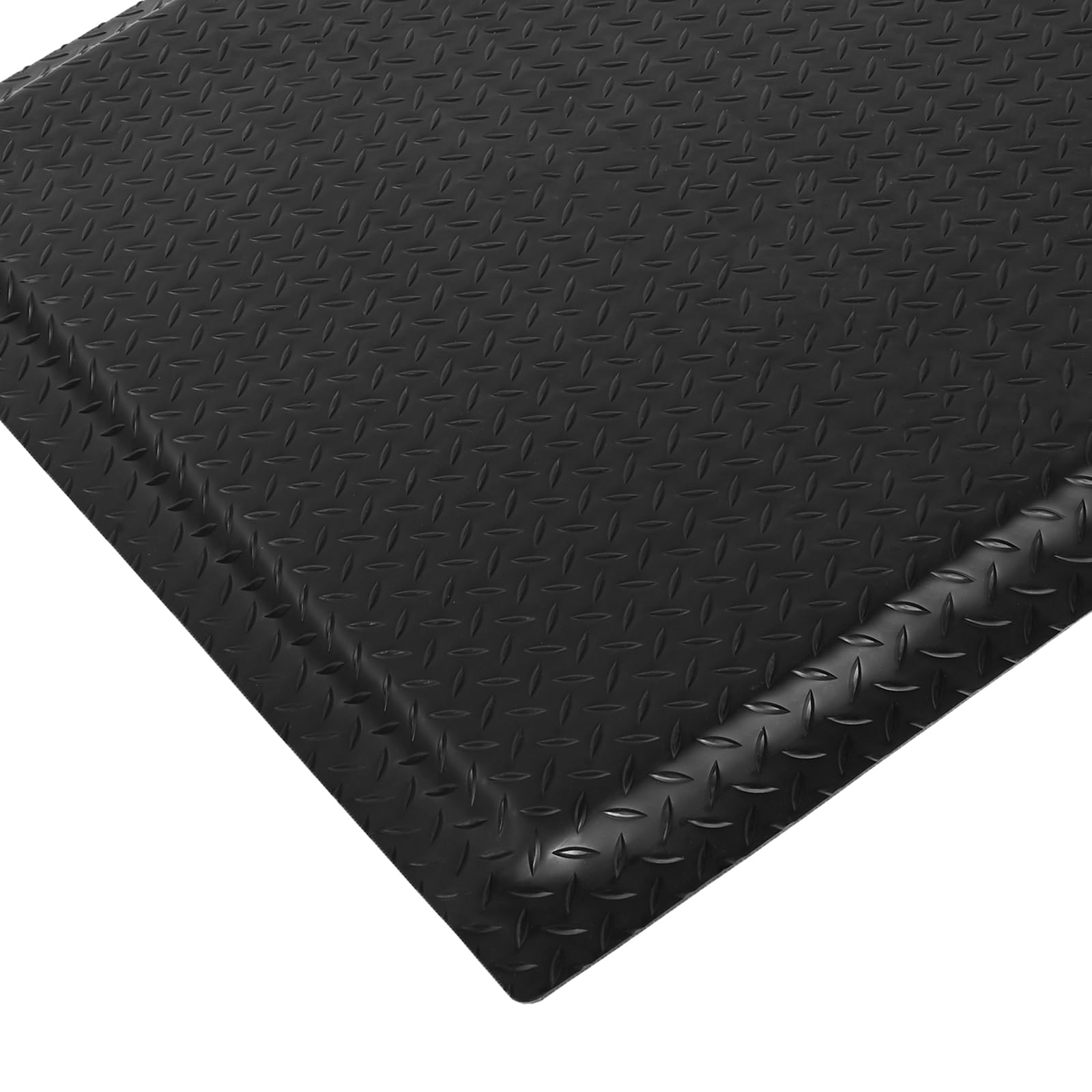 nisorpa anti fatigue mats industrial 3' x 5' 15/16" thick ergonomic standing floor mat kitchen mat for standing heavy duty commercial diamond plate border safety support for leg & back pain, black