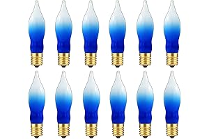 Christmas E12 Hanukkah White Blue Flame Shape Light Bulbs