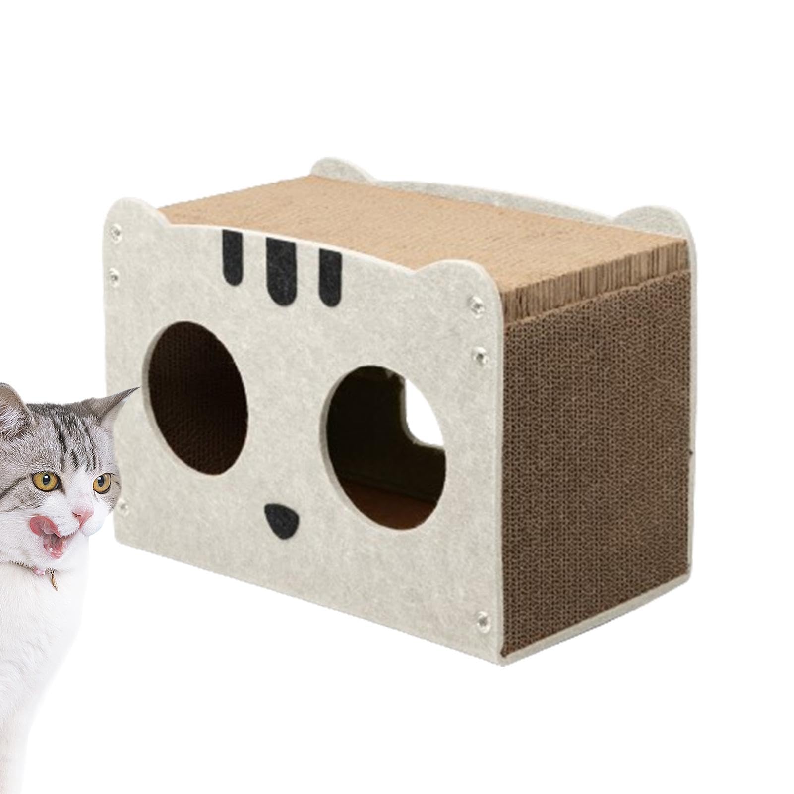 Generic Casa para gatos de cartón – rascador para gatos | rascador para gatos de interior, rascador de cartón ondulado extraíble para gatitos y gatos