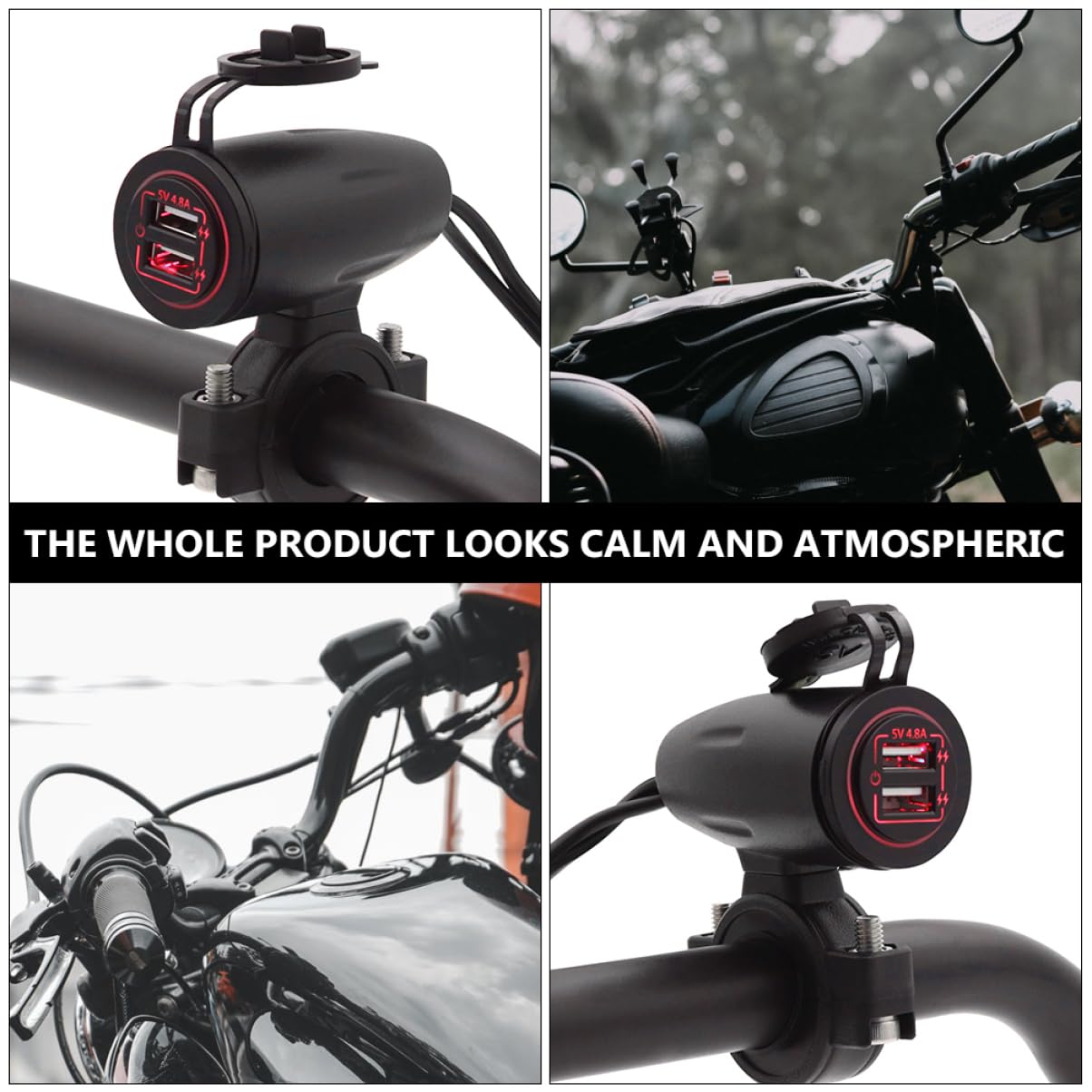 DOITOOL 4. USB Motorcycle Charger Dual Port Fast Charging for Mobile Devices Portable Motorbike USB Charging Supplies Protective Cover for Outdoor Use