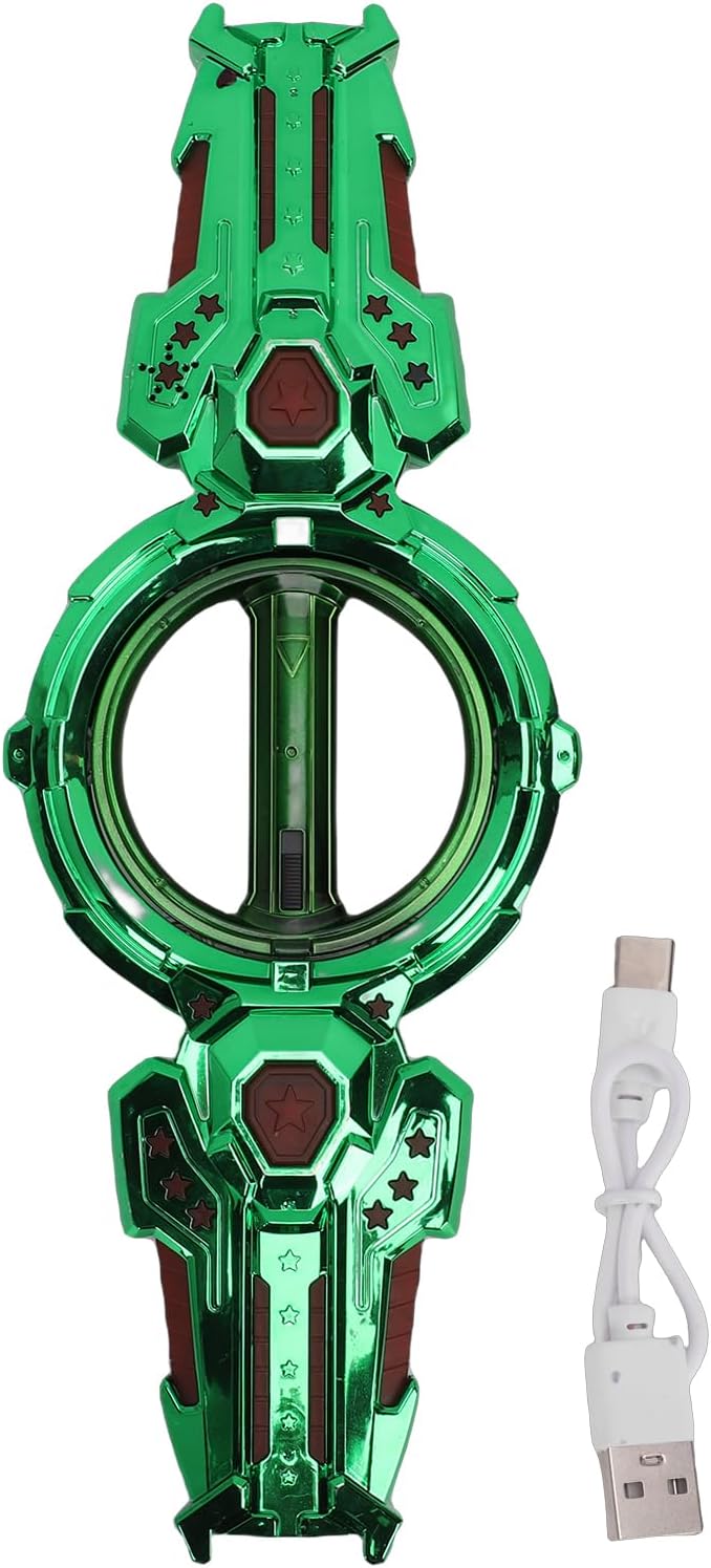 Luocute Kids Light Up Sword Toy, Retractable LED Flashing Sword with Sound Effects and Audio Sensor, Safe Design for Boys Active Play (Green)