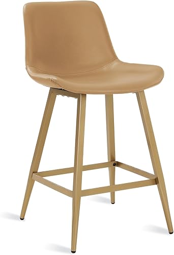 Vista 7 de Taburete de bar de 24 pulgadas, moderno taburete de bar con respaldo y reposapiés, taburetes de bar de altura de mostrador para el hogar, cocina
