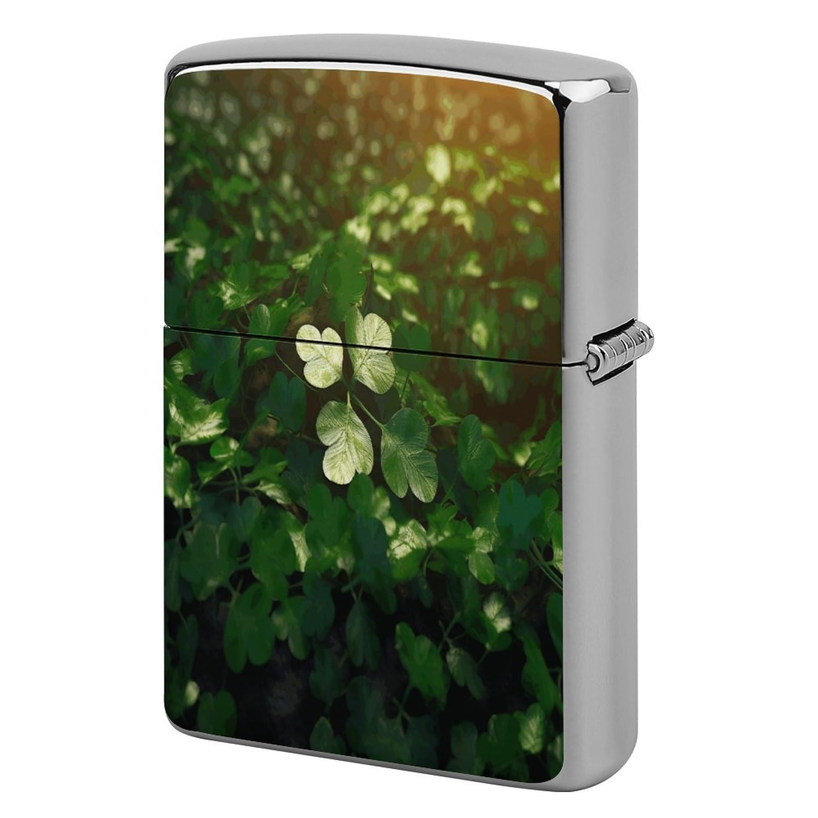Btcowzrv Style Green Plants Metal Lighter Case Sleeve Cover Holder