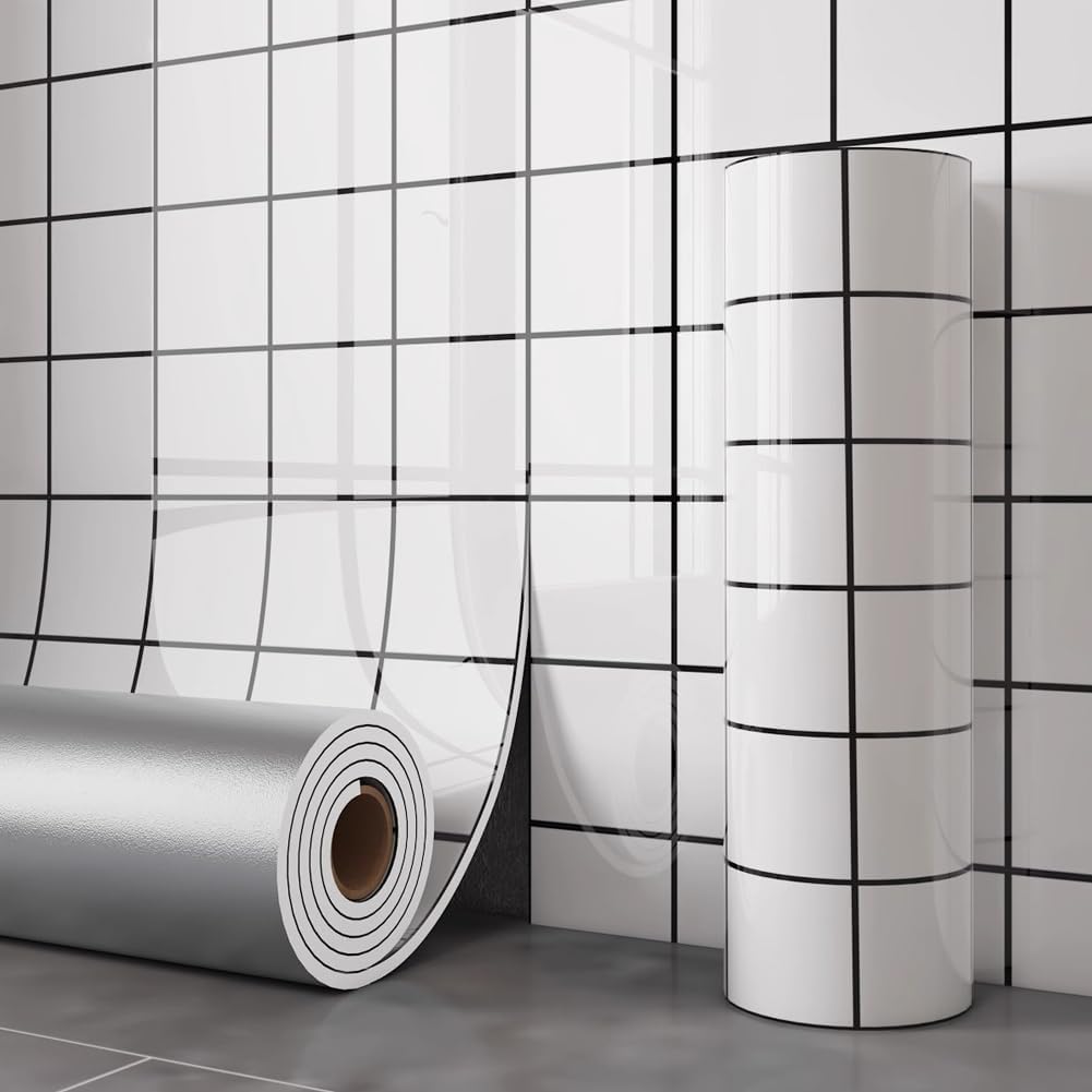 2.3mm Thick Self-Adhesive Tiles,40cm X 300cm Adhesive Tiles for Bathroom and Kitchen,Marble Design,Waterproof,Self-Adhesive Wall Panels for Furniture,Kitchen Backsplashes,H20,40x300cm