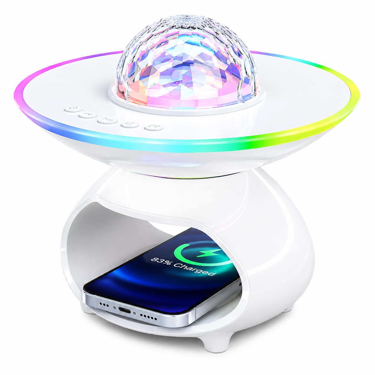 Seraniva Night Light Projector with Remote Control, RGB & Wireless Charging