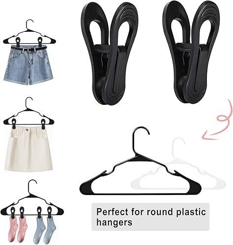 Vista 29 de Clips de plástico multiusos, 50 unidades, color gris, perfectos para perchas de plástico de terciopelo