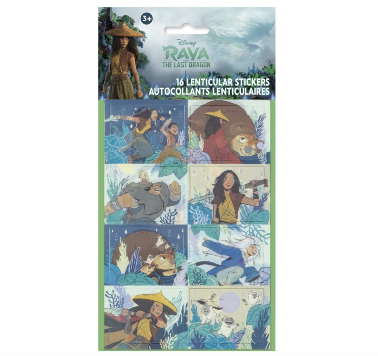 Multicolor Lenticular Disney Raya & the Last Dragon 3D Stickers (16 Count) - Perfect for Kids & Fans, Prime Collectibles