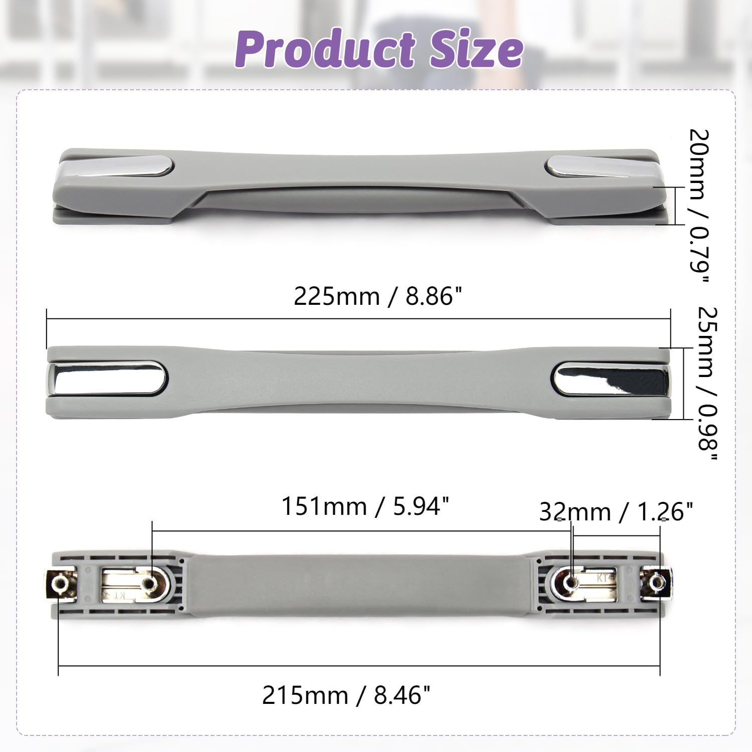 Maniglia Telescopica Sostitutiva Per Valigia – 61,5x13,6 Cm, Plastica Resistente, Design Ergonomico Concavo, Facile Da Installare