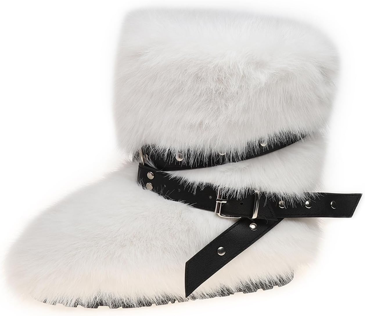 Fur Boots for Women, Pink Fuzzy Boots Y2k Style, Furry Shoes with Pelt