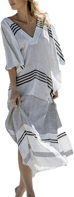 Bsubseach Kaftan Dresses for Women Swimsuit Coverup Solid Color Beach Caftan Loungewear