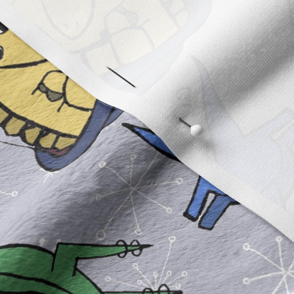Spoonflower Fabric - Dinosaurs Space Boy Whimsical Printed on Minky Fabric by The Yard - Sewing Baby Blankets Quilt Backing Plush