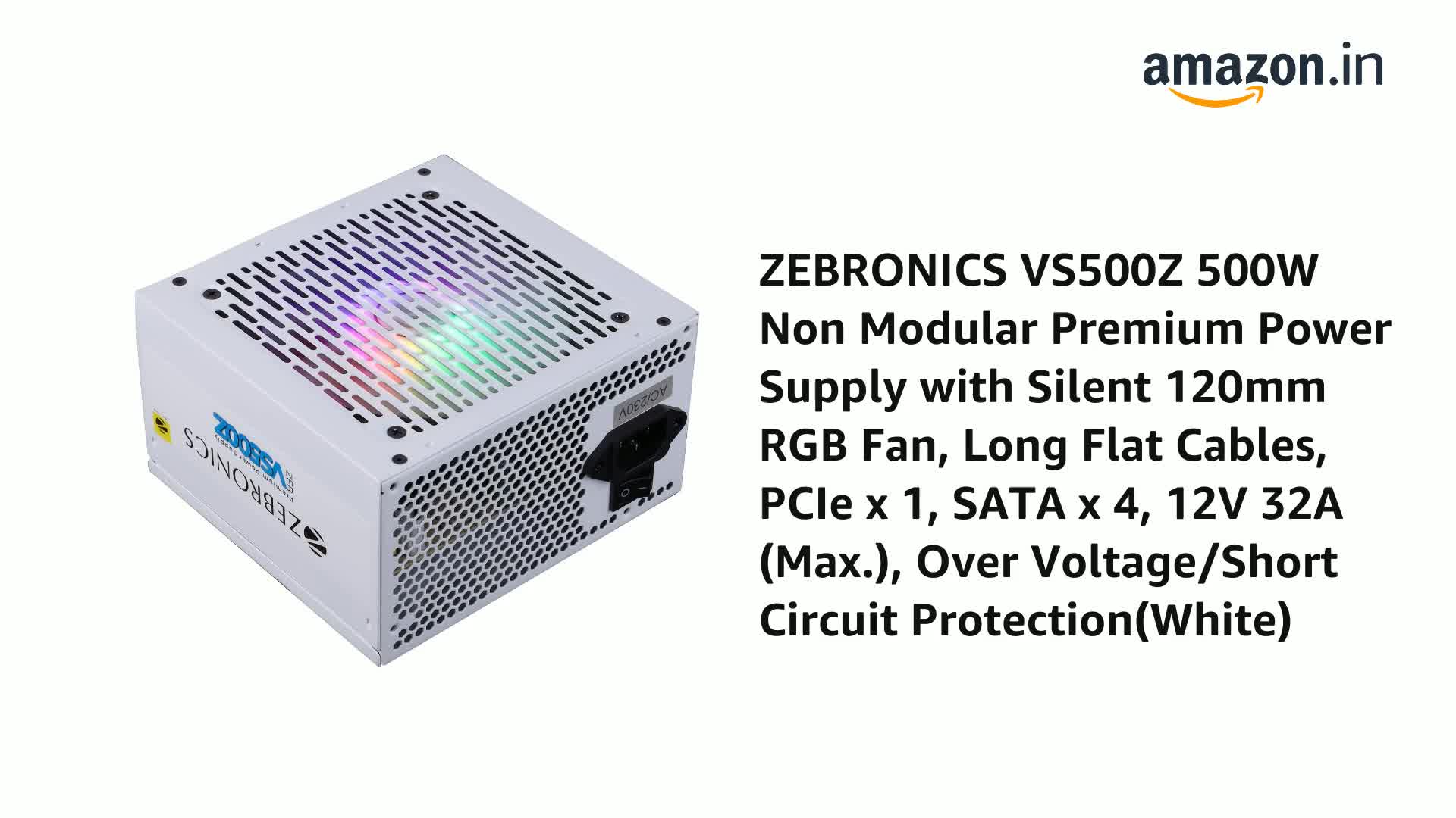 Amazon.in: Buy ZEBRONICS VS500Z 500W Premium Power Supply with