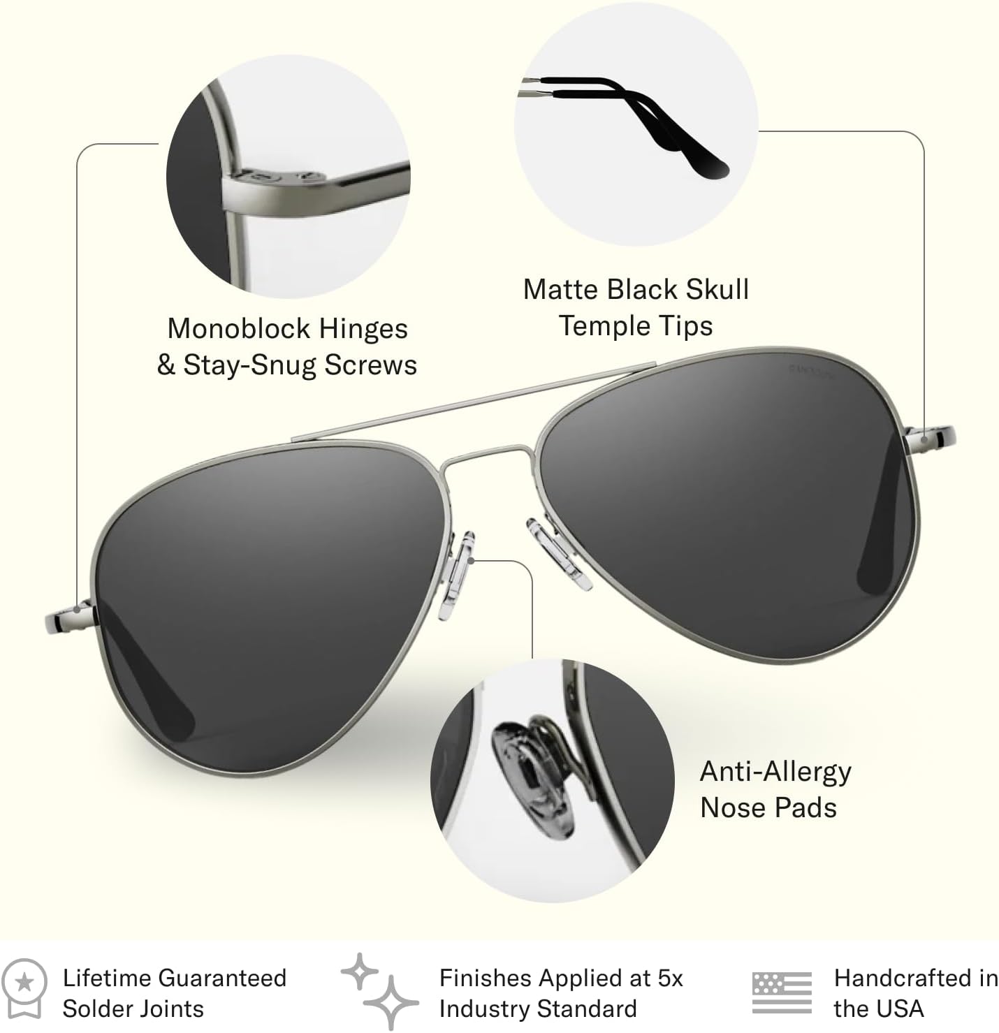 Randolph Eyewear Concorde Aviator Sunglasses for Men and Women – Non-Polarized & Polarized Aviator Sunglasses Made to Last - Image 4