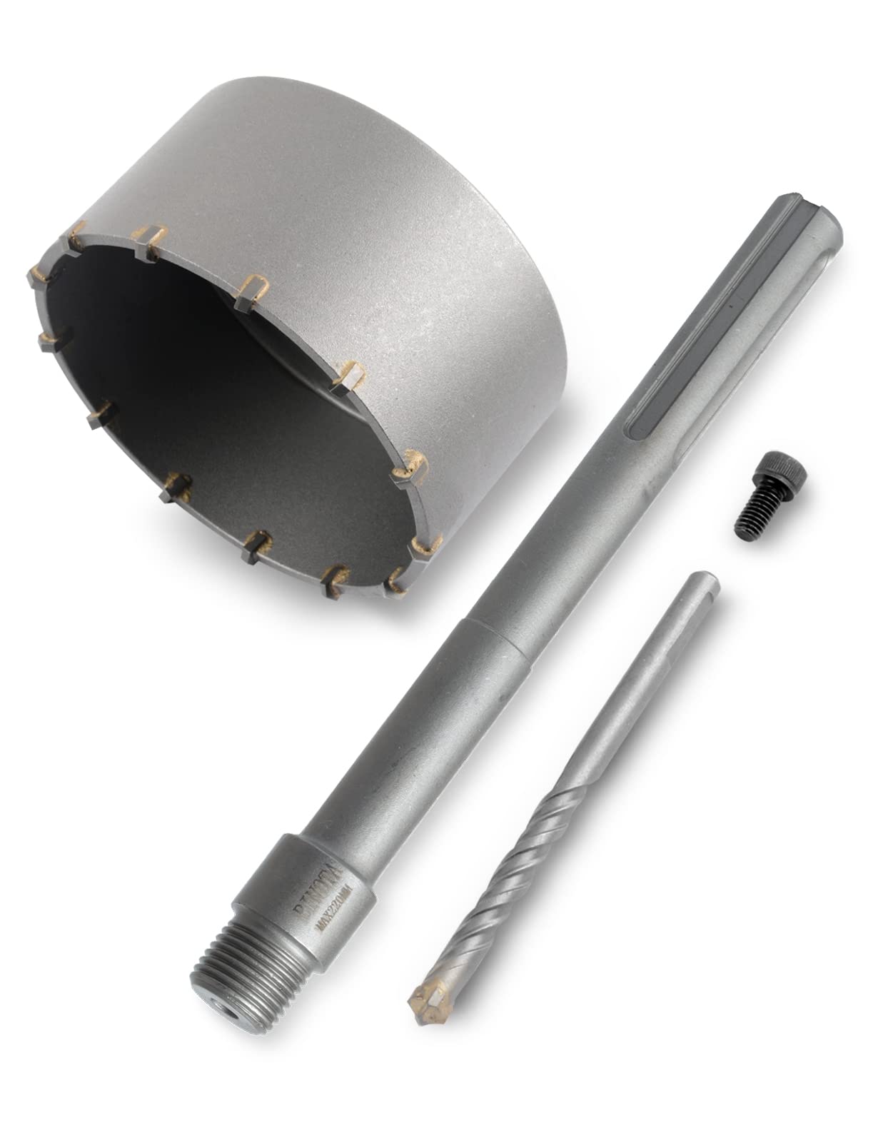 BINOTA Concrete Hole Saw 115 mm, Arbor SDS MAX 220mm, for Masonry Cement Wall Brick Sands Stone Sable-Rock Self-Leveling