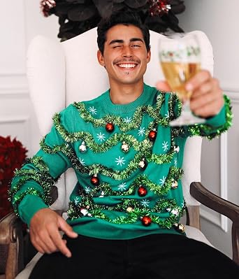 Tipsy Elves Ugly Christmas Sweaters for Men - Colorful and Funny Men's Christmas Sweaters - Hilarious Holiday Pullovers