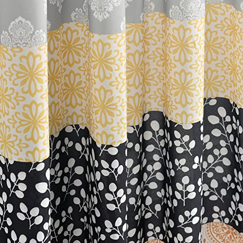 Lush Decor Bohemian Stripe Window Curtain Panel Pair, 84" L x 52" W, Yellow & Gray, W 52" x L 84" (2 Panels) - Image 4