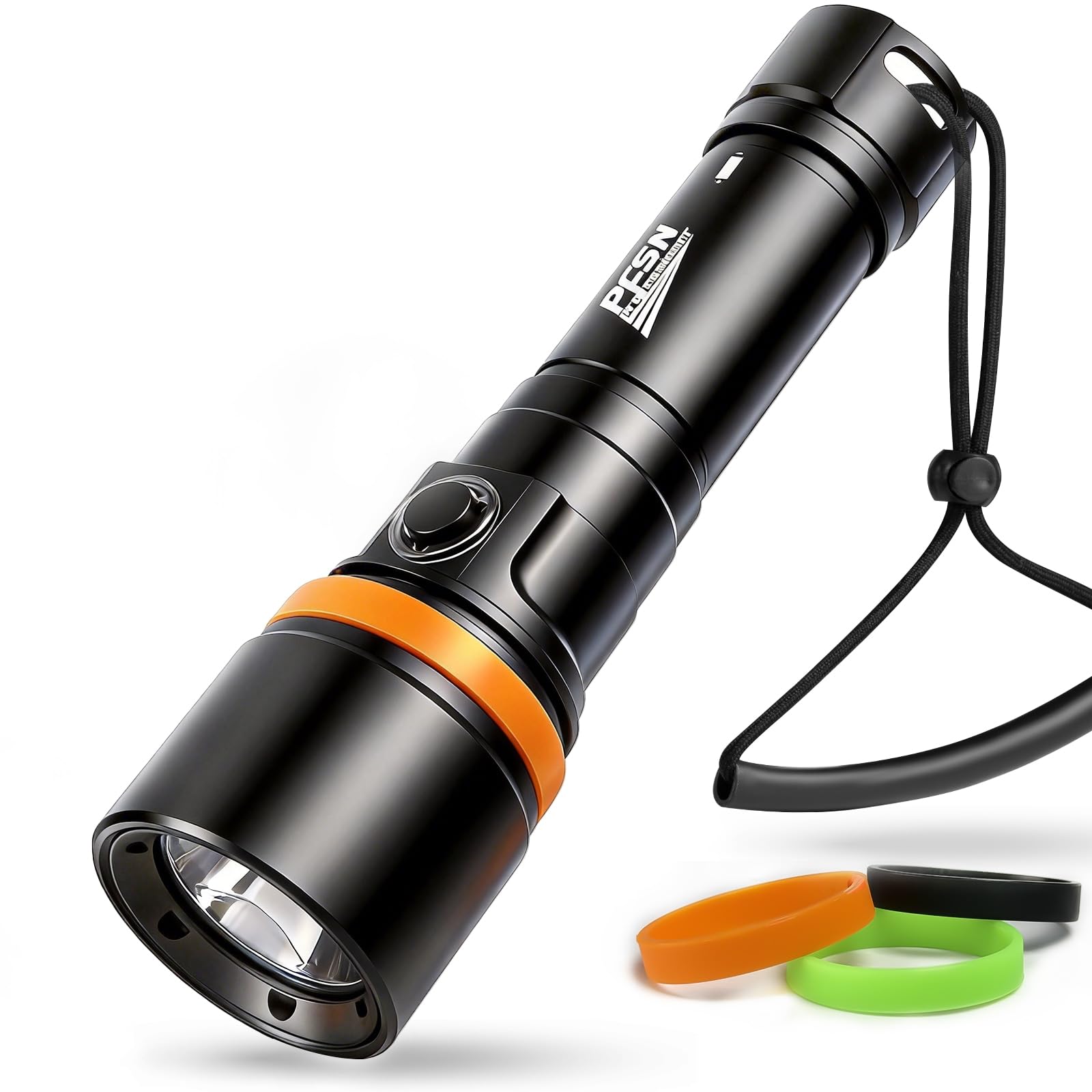 PFSN 3600 Lumens Dive Light, 150M Underwater Waterproof Diving Flashlight