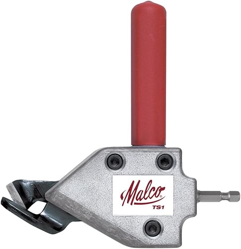 Miniatura 2 de Malco TS1 Turbo Shear (capacidad de calibre 20) Accesorio de corte de chapa metálica y abrazadera de taladro TSDC