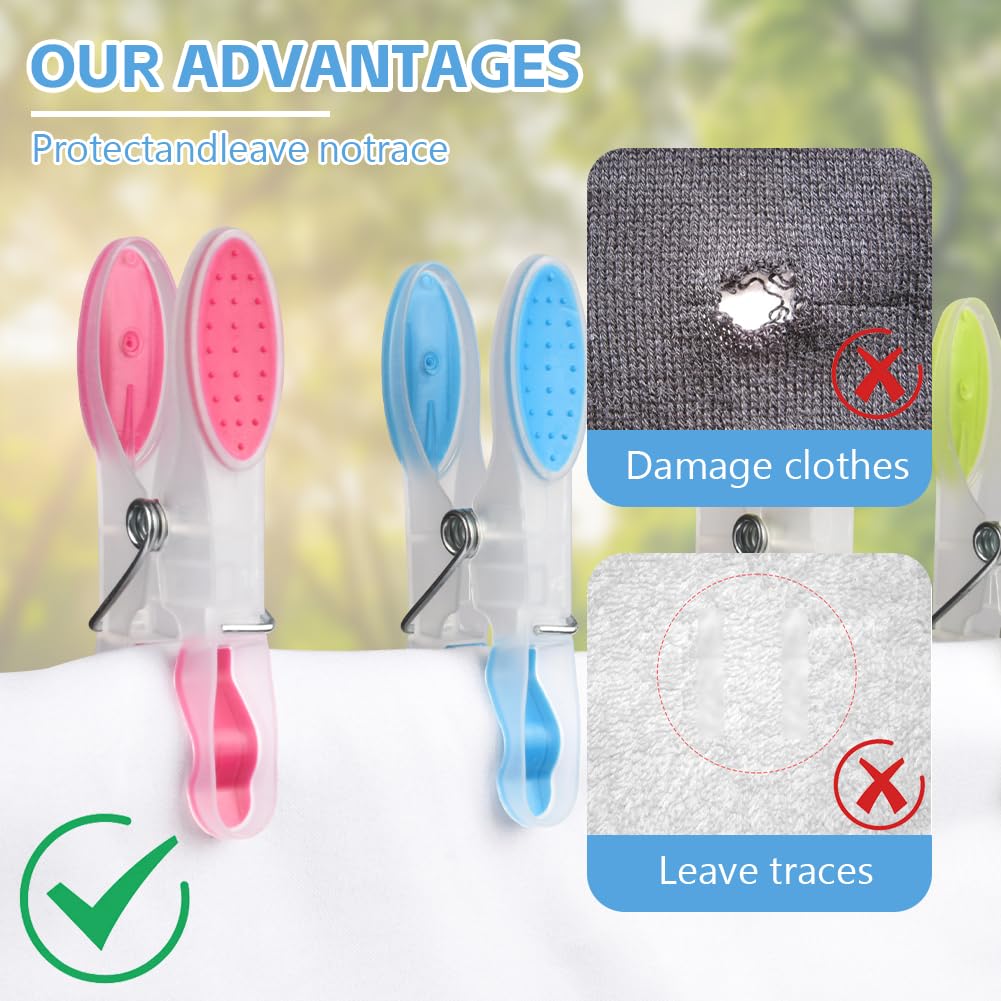 48 Mollette Per Bucato In Silicone - Antiscivolo E Senza Segni, Multicolore Per Biancheria - Foto 4