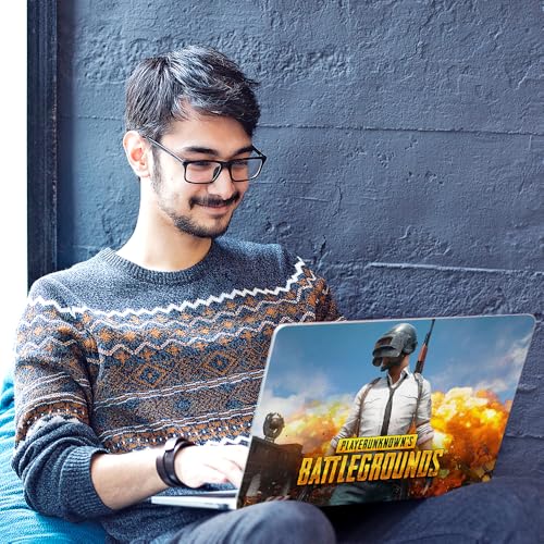 Image of Galaxsia Pubg Battlegrounds Top+Wrist Pad Vinyl Laptop Skin /Sticker /Cover Upto 15.6 Inches Laptops Laminated-Removable-HD Quality Compatible for Hp-Dell-Sony-Lenovo-Asus etc.(15x10 Inches)
