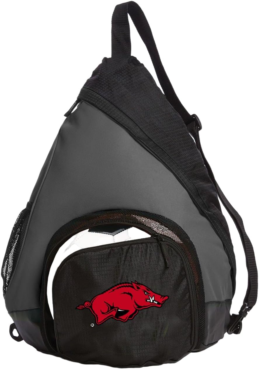Arkansas Backpack with Soccer Ball or Volleyball Bag University of Arkansas Sports Gear Compartment Practice Bag