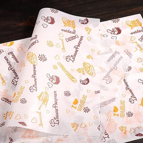 100 piezas de hojas de papel de cera para empaquetado de sándwiches, bolsa de papel para alimentos, hojas de papel para cestas, hojas de papel para
