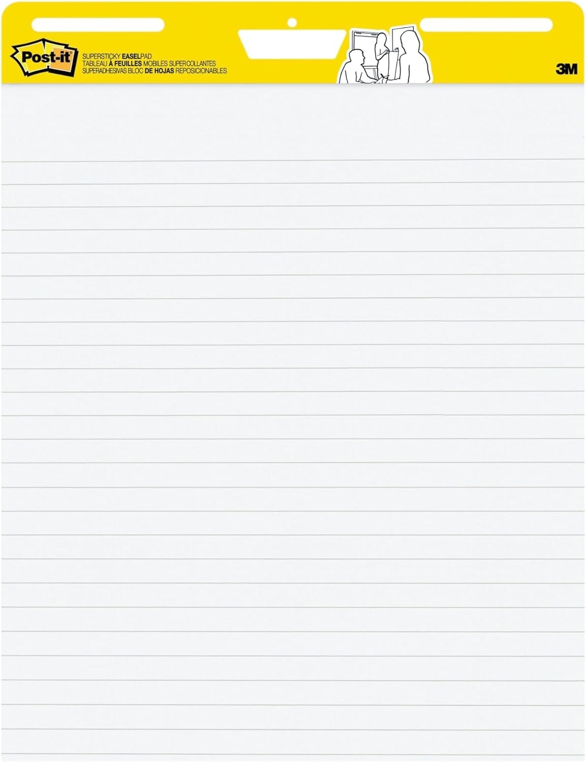 Post-it Super Sticky Easel Pad, 25 in x 30 in, Lined, 30 Sheets Per Pad, 561WLSS
