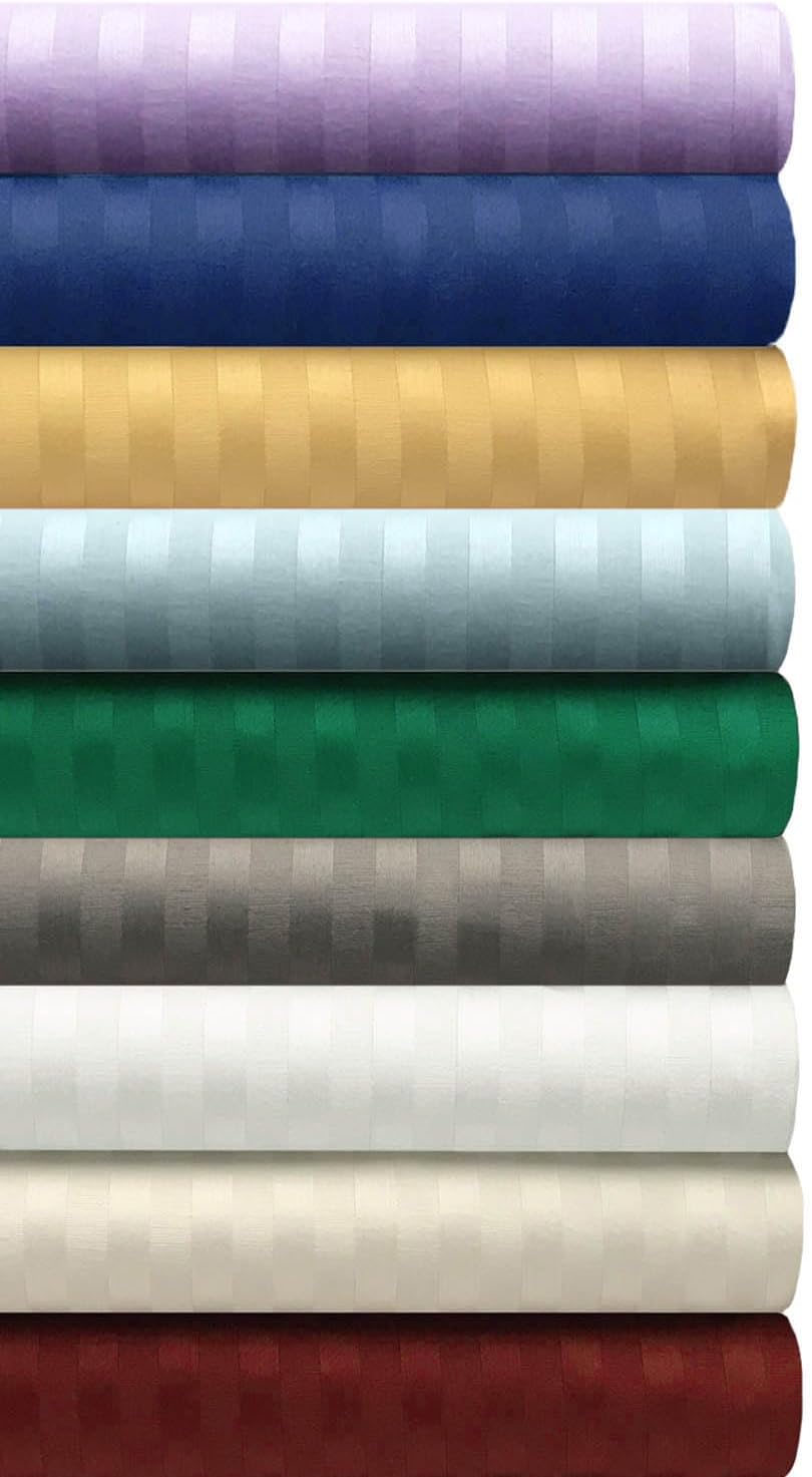 Superior Egyptian Cotton 400 Thread Count Pillowcases, 2 Pack, Striped Sateen Weave, Bedroom Essentials, Bedding Basics, Extra Soft Pillow Cases, Guest Room, Hotel Aesthetic, King, Gray